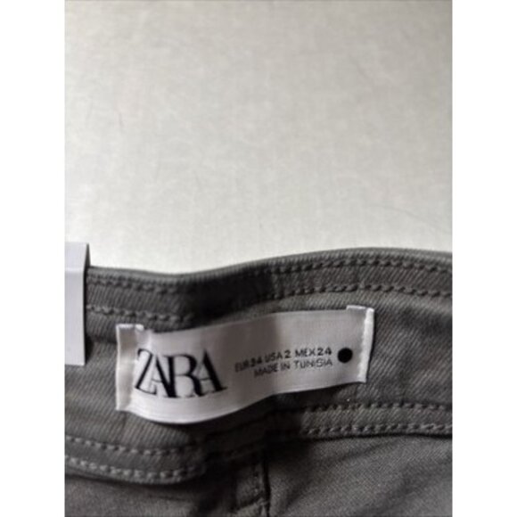 New Zara Grey The Marine Straight Wide Leg Pants Size 34 US Size 2 - Picture 3 of 6